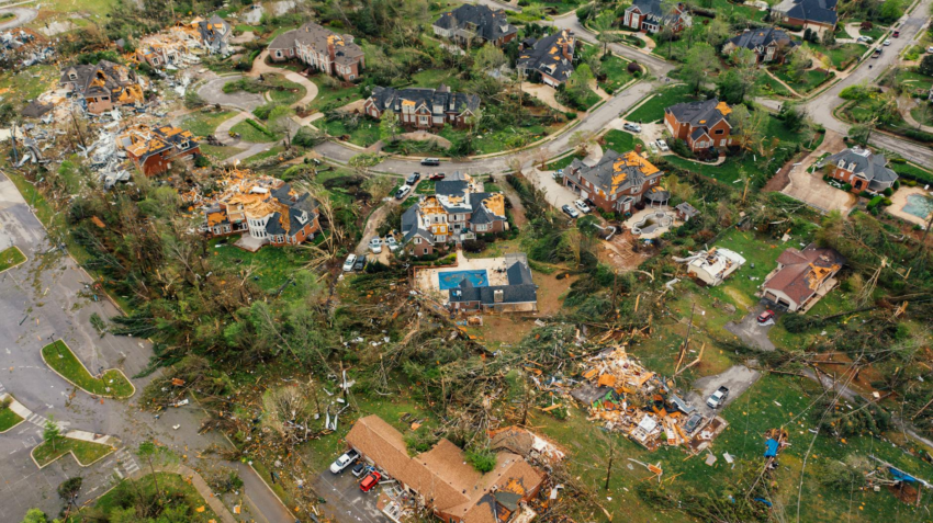 Severe storm and tornado — extreme weather event