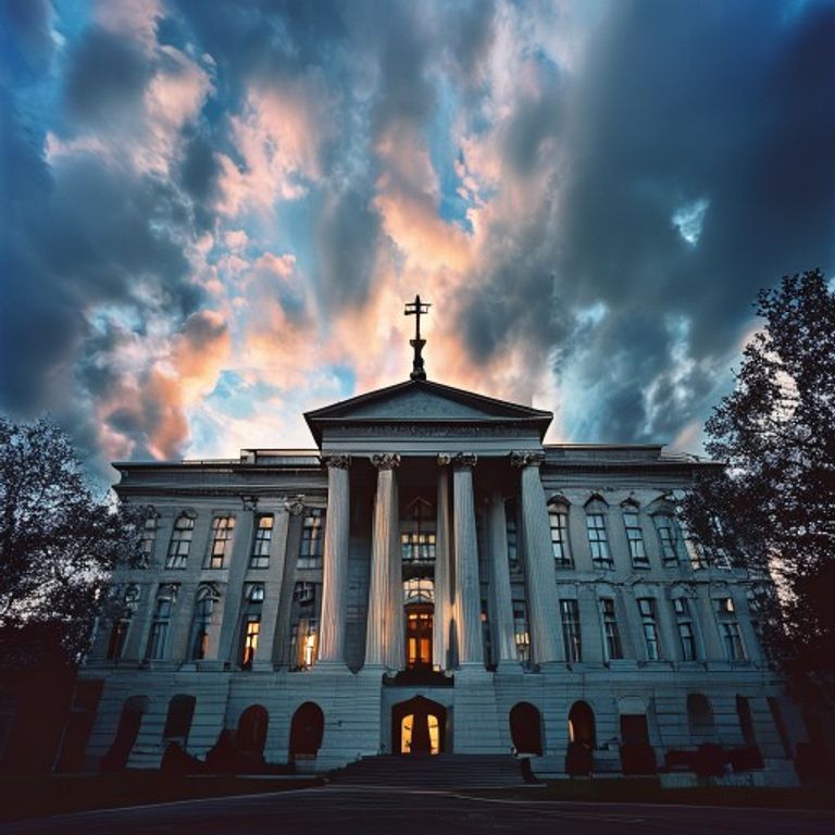 A photograph of legal or judicial architecture