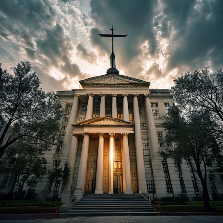 A photograph of legal or judicial architecture