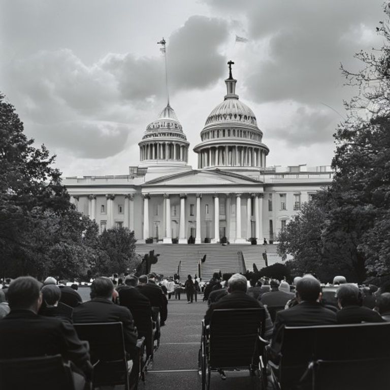 A photograph representing national policy and politics