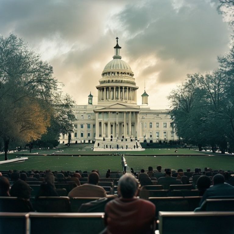 A photograph representing national policy and politics