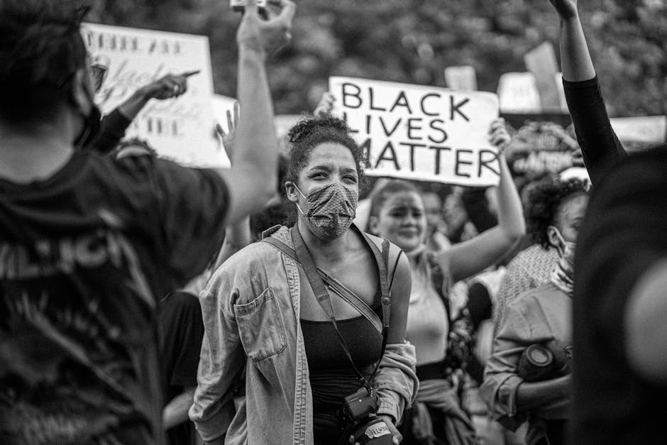 Black woman advocating for civil rights