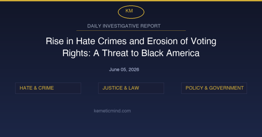 Kemetic Mind daily report: Rise in Hate Crimes and Erosion of Voting Rights: A Threat to Black America.