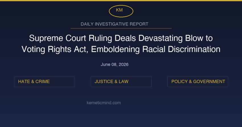 News blog post detailing Supreme Court ruling on Voting Rights Act, June 08, 2026.