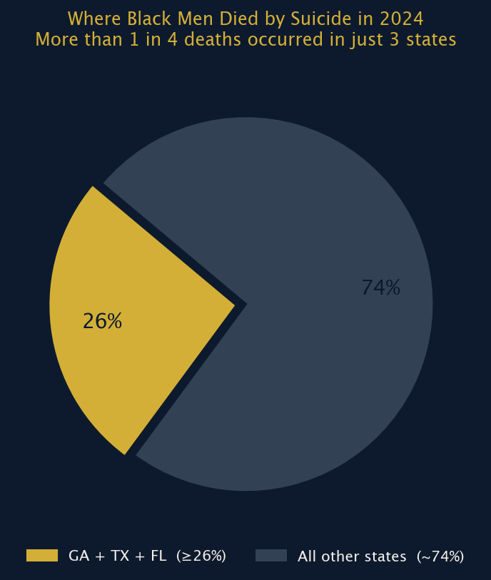 Figure 3: Geographic Concentration of 2024 Black Male Suicide Deaths