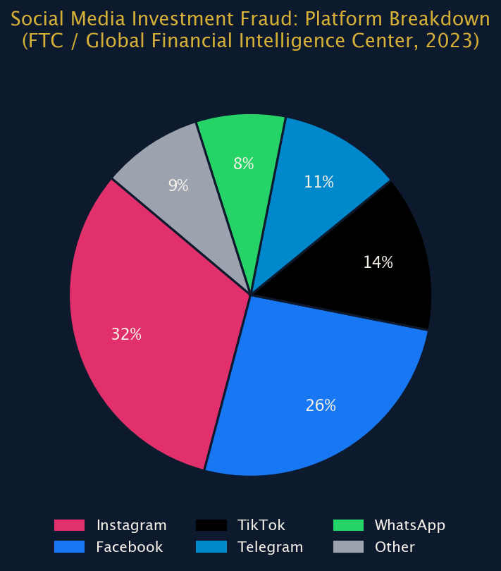 Figure 2: Social Media Investment Fraud: Platform Breakdown (2023)