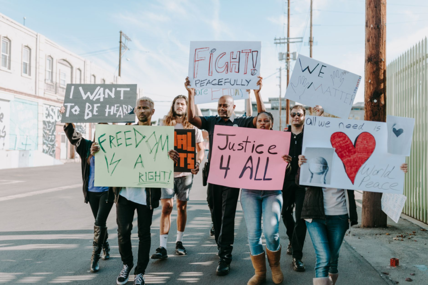 Civil rights protest for racial justice