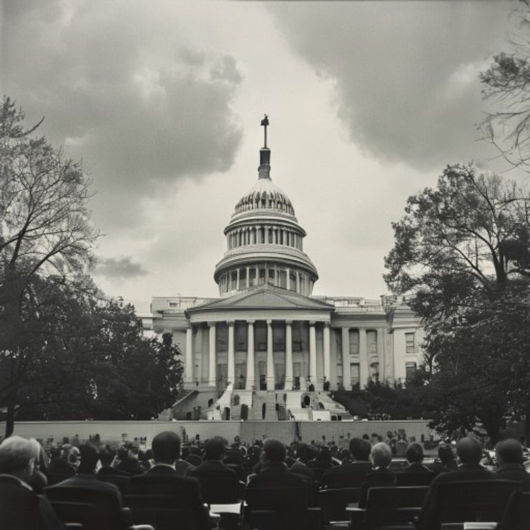 A photograph representing national policy and politics