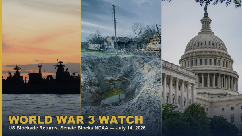US Navy blockade, damaged power plant, and US Capitol, collage