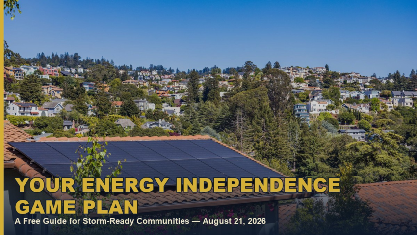 Rooftop solar panels powering a neighborhood