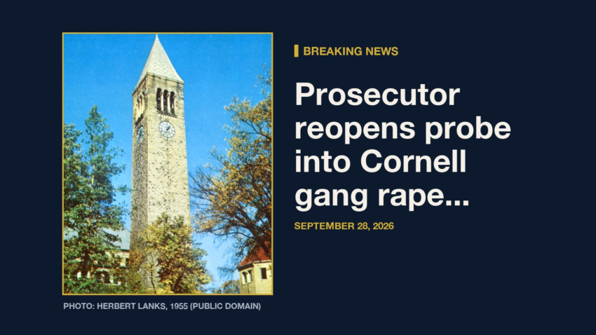Breaking News: Prosecutor reopens probe into Cornell gang rape allegations after accuser files lawsuit