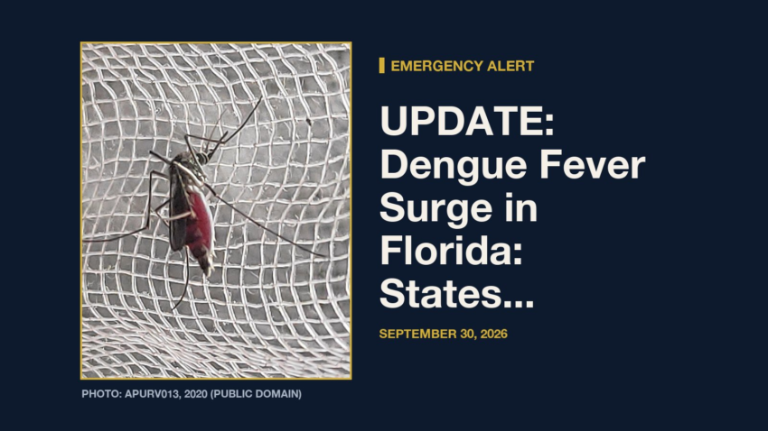 Emergency Alert: UPDATE: Dengue Fever Surge in Florida: States of Emergency Declared across Tampa Bay