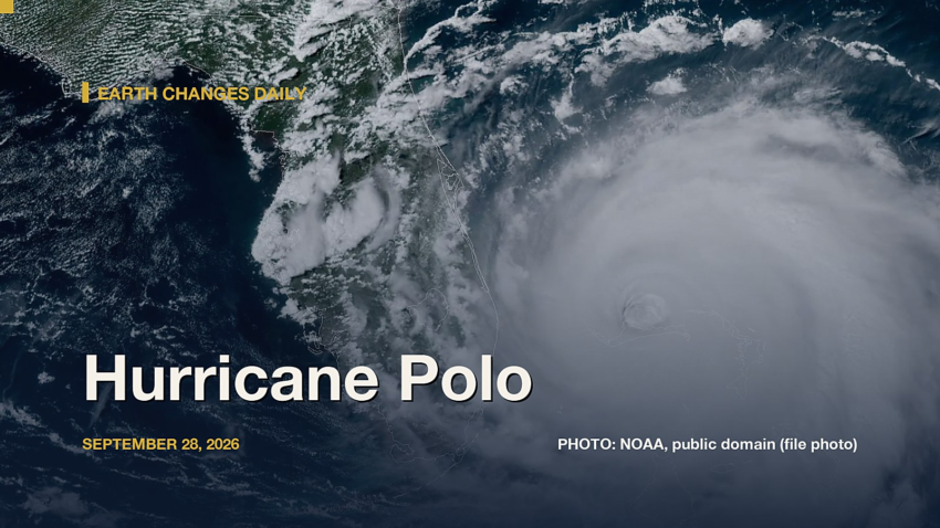 Earth Changes Daily, September 28: Hurricane Polo, Flood Watches in 15 States and M5.4 Quake North of Svalbard