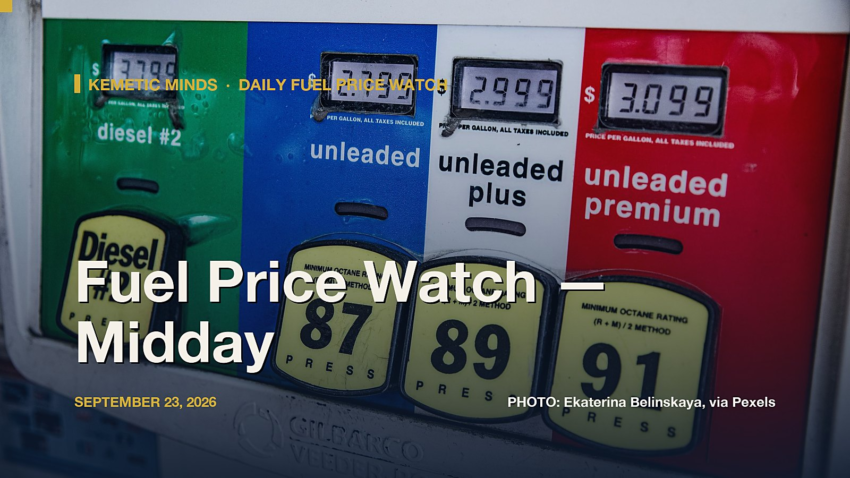 Fuel Price Watch — Midday, September 23, 2026: Diesel $6.52, Regular $4.47