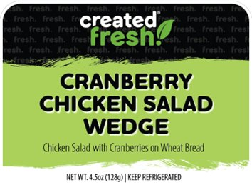 Cranberry Chicken Salad Wedge Sandwich Label Panel