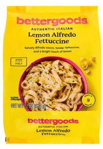 bettergoods Lemon Alfredo Fettuccini front panel label