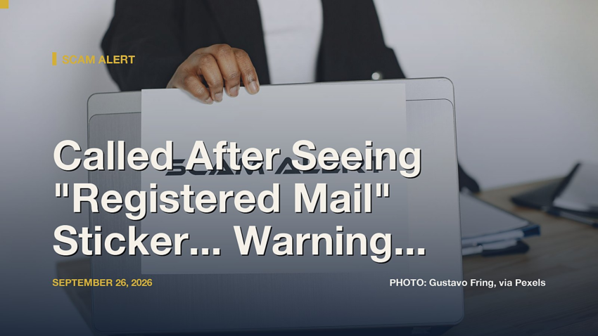 Called After Seeing "Registered Mail" Sticker... Warning Issued for