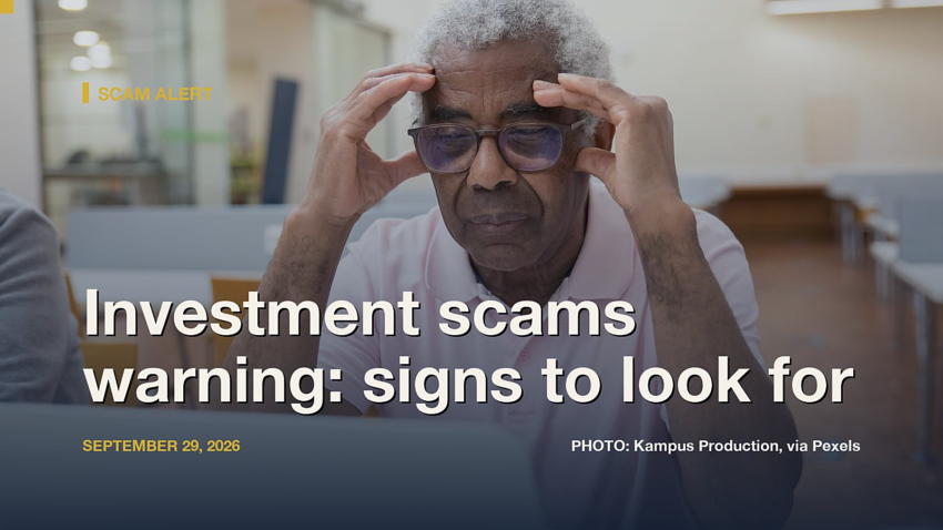 Investment scams warning: signs to look for