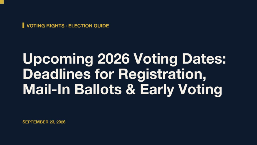 Upcoming 2026 Voting Dates: Key Deadlines for Registration, Mail-In Ballots, and Early Voting