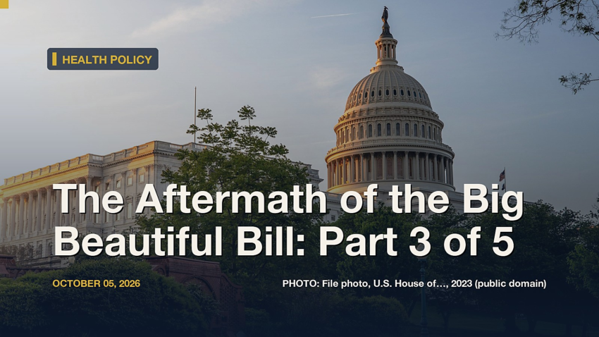 The Aftermath of the Big Beautiful Bill, Part 3 of 5: Marketplace, Medicare and Rural Health: public-domain file photo with headline