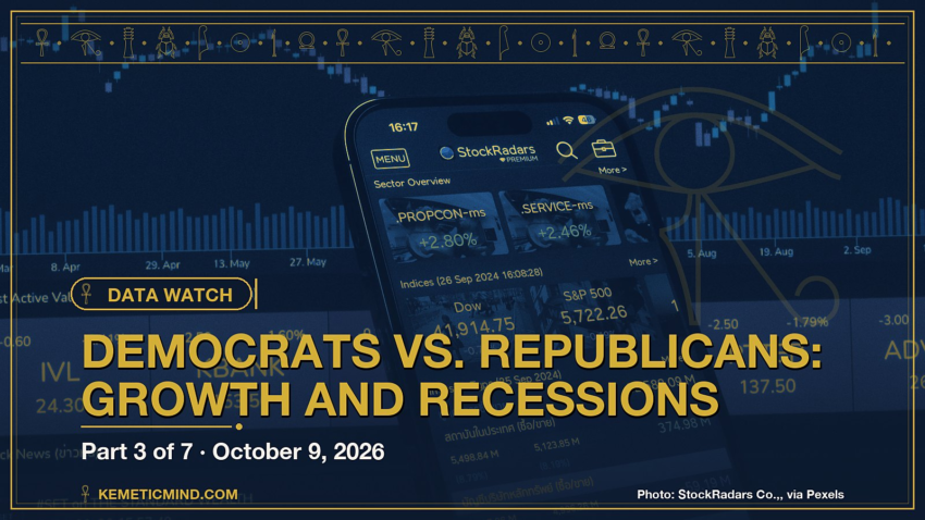 Democrats vs. Republicans: Growth and recessions. Photo: StockRadars Co.,, via Pexels