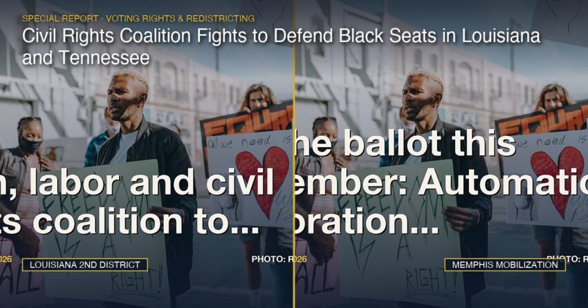 Civil rights voting rights coalition fights to defend Black congressional representation in Louisiana and Tennessee.