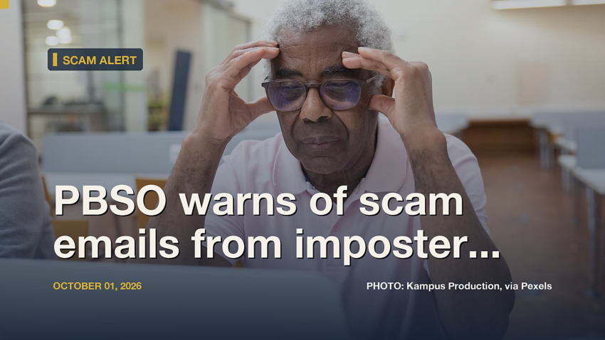 PBSO warns of scam emails from imposter posing as sheriff’s office captain