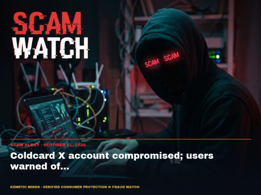 Coldcard X account compromised; users warned of phishing scam