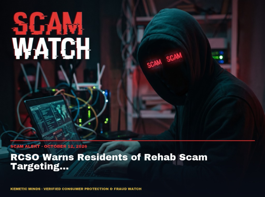 RCSO Warns Residents of Rehab Scam Targeting Families