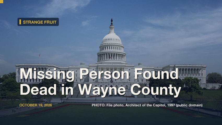 Missing Person Found Dead in Wayne County